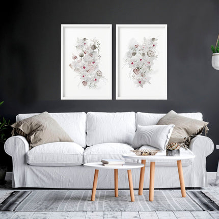 Botanicals art | Set of 2 wall art prints