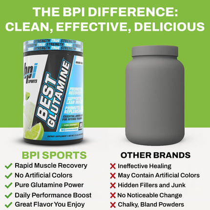 BPI Sports Best Glutamine Supplement | Lime Sherbet – 50 Servings, 6 Glutamine Forms + Vitamin C