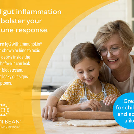 Brain Basics Ultra Pure IgG Supplement – Dairy-Free IgG-Immunolin Powder, 150g, 60 Servings