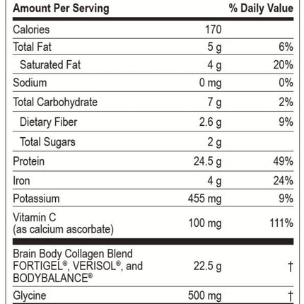 Brain Body Collagen Peptides Powder – Creamy Natural Chocolate 997g