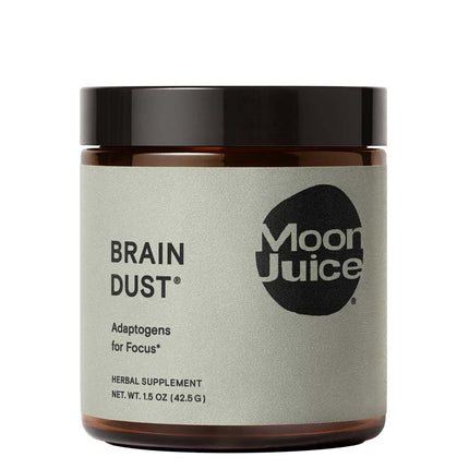 Moon Juice Brain Dust - Adaptogenic Mushroom Support for Focus, Memory & Clarity | Lion’s Mane, Ginkgo Biloba & Ashwagandha - Caffeine-Free, Vegan - 1.5 oz