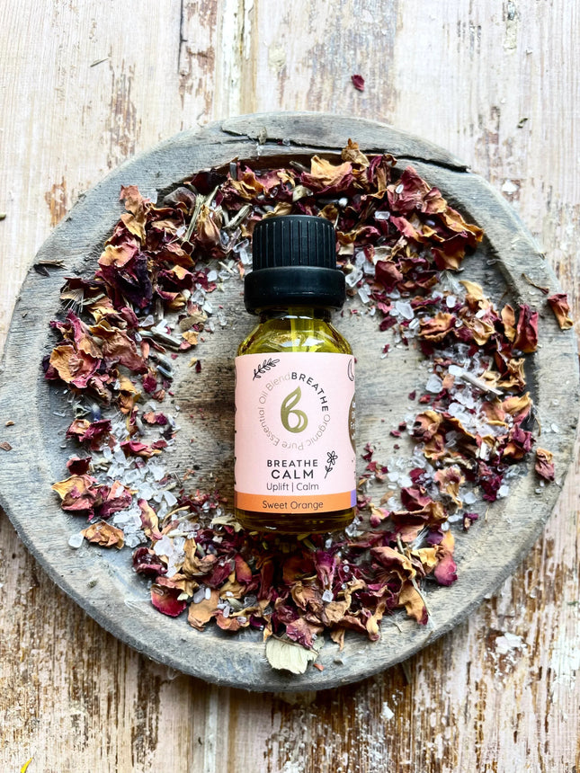 Breathe Calm – Stress Relief & Uplift Blend with Sweet Orange, Lavender & Frankincense