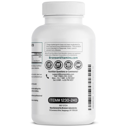 Bronson Magnesium Glycinate 200 mg – Chelated for High Absorption, Non-GMO, 240 Vegetarian Capsules