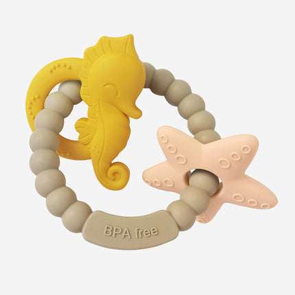 Bloom Bambini Baby Seahorse and Starfish Teether in Brown