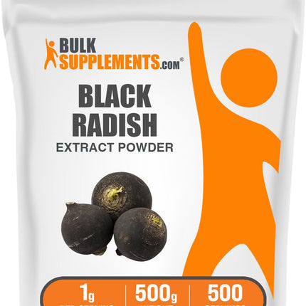 BulkSupplements Black Radish Extract Powder | Spanish Black Radish - Vegan & Gluten Free, 1g Serving, 500g