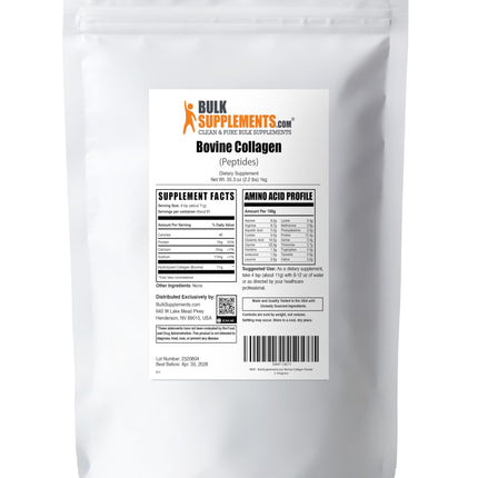 BulkSupplements Collagen Peptides Powder – 1kg (2.2 lbs), Bovine, Hydrolyzed & Gluten Free