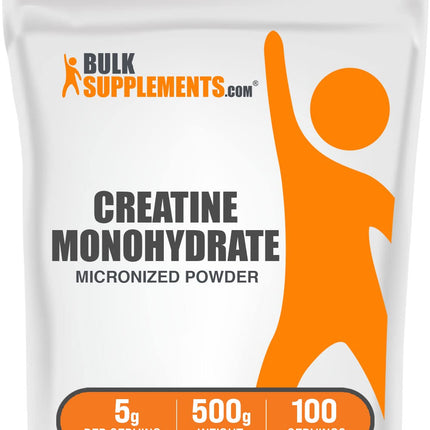 BulkSupplements Creatine Monohydrate Powder – Micronized, Unflavored, 500g