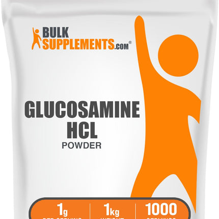 BulkSupplements.com Glucosamine HCl Powder – Joint Support, Gluten Free, 1g Serving, 1kg