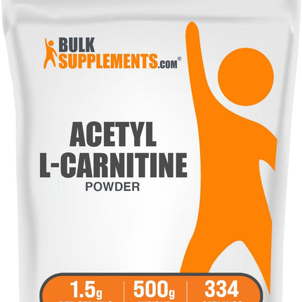 BulkSupplements Acetyl L-Carnitine Powder (ALCAR HCl) – 1.5 g Serving, 500 g, Gluten Free