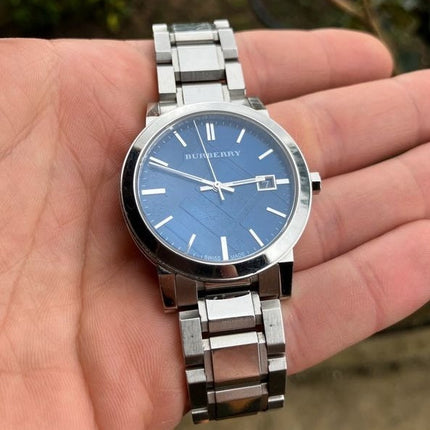 Burberry BU9031 The City Unisex Silver & Blue Watch