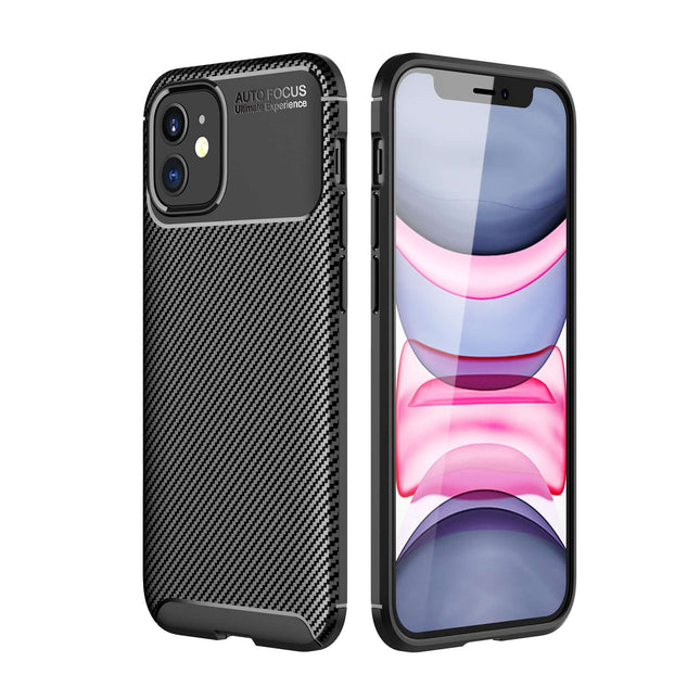Carbon Fibre TPU Black Case - For iPhone 12 Mini