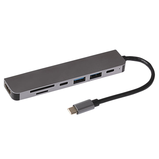 Maplin USB-C Multiport Hub to 2x USB-A 3.0 / HDMI / 2x USB-C / SD & MicroSD Card Reader