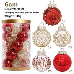 Christmas Decorations 6CM Painted PET