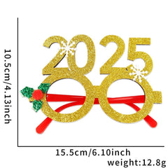 2025Golden Glasses Christmas Day Party Decoration
