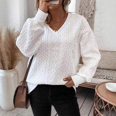 Casual Pure Color Warm Keeping Loose Long Sleeve T-shirt
