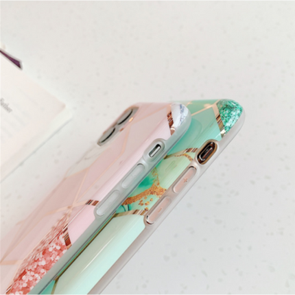 Marble Effect Soft TPU Coral Case - For iPhone 11 Pro