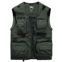 14 Pockets Summer New Men US Tactical Hiking Fishing Vest Mens Photographer Waistcoat Mesh Cargo Sleeveless Jacket Tool Vest