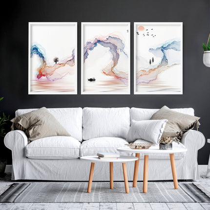 Calm artwork Wall Art prints | set of 3 framed prints