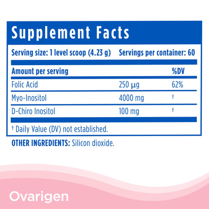 CalmCo Ovarigen Myo & D-Chiro Inositol Blend Powder 40:1 – 60 Servings for PCOS Support & Hormone Balance