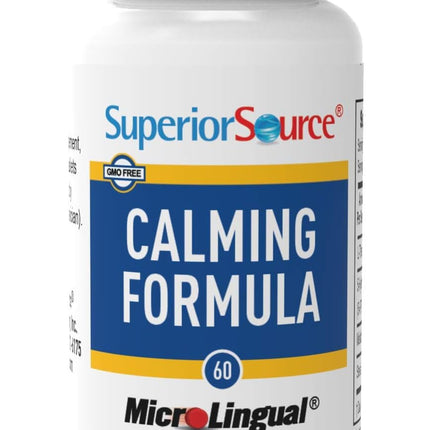 Superior Source Calming Formula with L-Theanine, 5-HTP & Melatonin - 60-Count MicroLingual Sleep Support (Pack of 2)