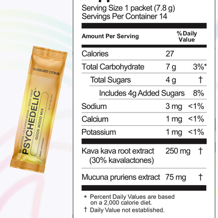 Calming Kava Drink Mix – Sunburst Citrus, 14 Sticks