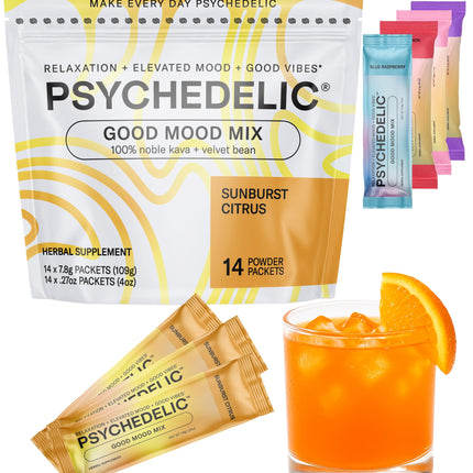 Calming Kava Drink Mix – Sunburst Citrus, 14 Sticks