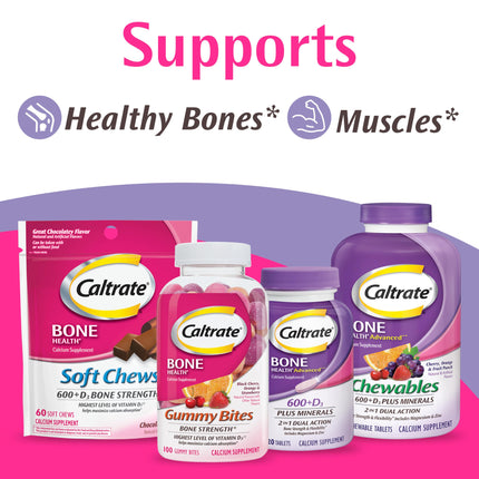 Caltrate 600 Plus D3 Soft Chews – Vanilla Creme Calcium Vitamin D Supplement