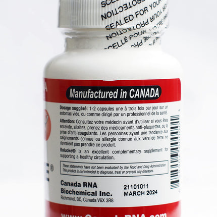 Canada RNA Boluoke 60 Capsules (Pack of 2) – Lumbrokinase Enzyme Supplement