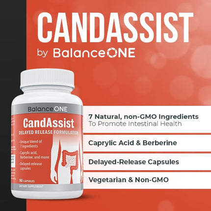 CandAssist Balance ONE Candida Support – Caprylic Acid, Berberine & Oregano