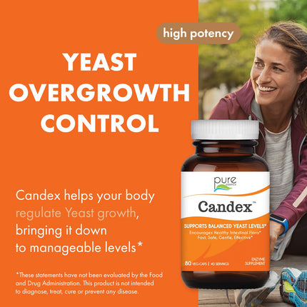 Pure Essence Candex Supplement – Yeast Overgrowth Support with Digestive Enzymes | 80 Capsules | Pure Essence Labs