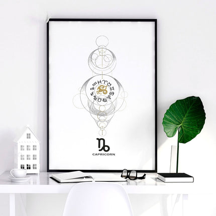 Capricorn art print | Zodiac horoscope signs