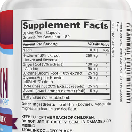 2-Month Vein & Leg Circulation Supplement | 180 Capsules