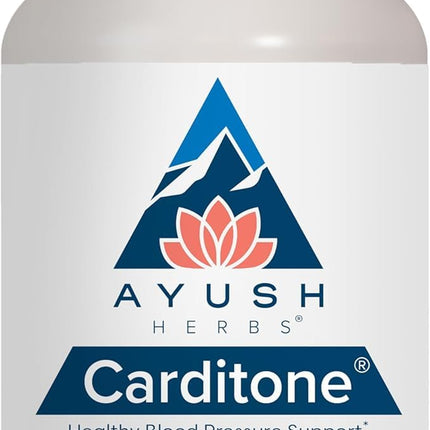 Ayush Herbs Carditone - Natural Heart Health Support with Rauwolfia, Arjuna, Calcium & Magnesium - 60 Vegetarian Caplets