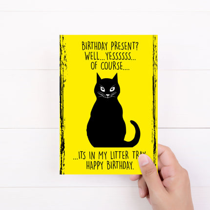 Birthday Card | Cattitude |Greeting Card | Clean My Litter Tray
