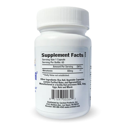 CAREFAST Pure Melatonin 60mg – 120 Capsules | Sleep Aid, Non-Habit Forming