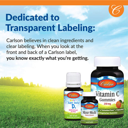 Carlson E-Gems Elite 1000 IU Vitamin E — Heart Health, Tocopherols & Tocotrienols, 120 Soft Gels