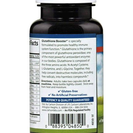 Carlson Glutathione Booster – Alpha Lipoic Acid, Immune Support, Antioxidant, 60 Capsules (Pack of 2)
