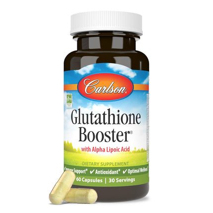 Carlson Glutathione Booster – Alpha Lipoic Acid, Immune Support, Antioxidant, 60 Capsules (Pack of 2)