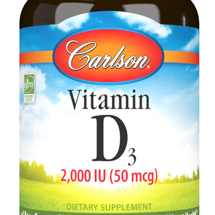 Carlson Vitamin D3 2000 IU – 360 Softgels | Bone & Immune Health