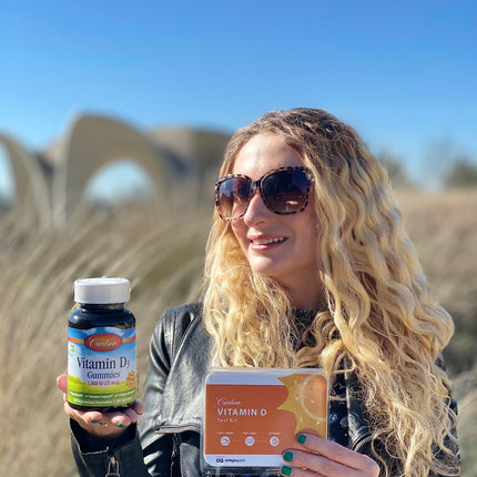 Carlson Vitamin D3 Gummies 1000 IU – Bone Health & Immune Support (Pack of 2, 60 Veg Gummies)
