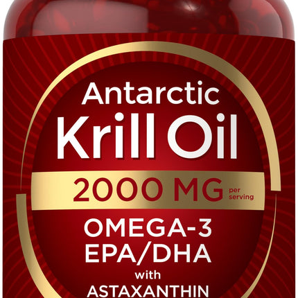 Carlyle Antarctic Krill Oil 2000 mg | 120 Softgels | Omega-3 EPA/DHA + Astaxanthin | Lab Tested