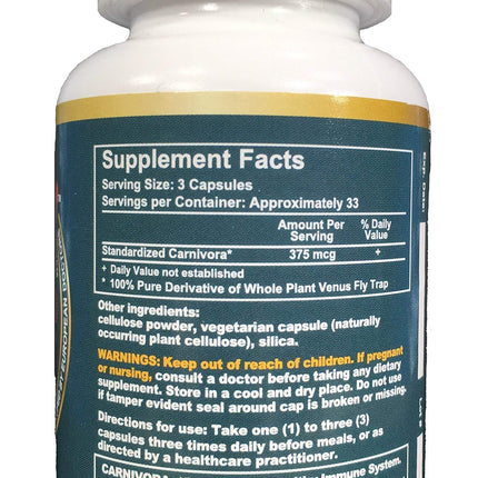 Carnivora Vegi-Caps - Gluten Free, Vegan Capsules for Immune Support (100 Capsules)