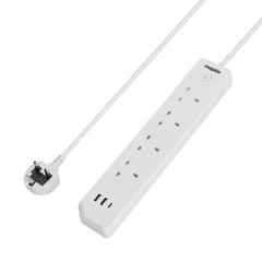 Maplin 1.8m 4 Socket 13 Amp Extension Lead with 2x USB-A / 1x USB-C Ports