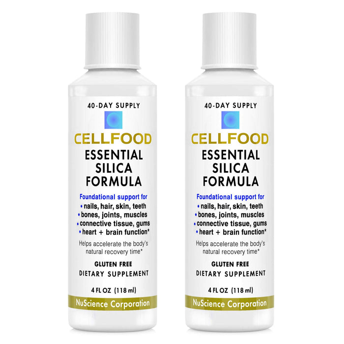 Cellfood Essential Silica Anti-Aging Formula – 4 oz, 2 Pack | Supports Bones, Joints, Hair, Skin, Nails
