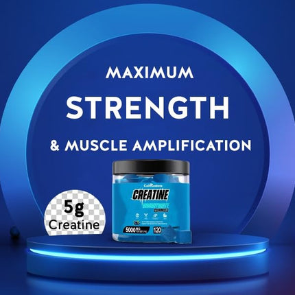 CellRestore Creatine Monohydrate Gummies – 120 Count, 5g Serving, Vegan, Sugar Free, Blueberry