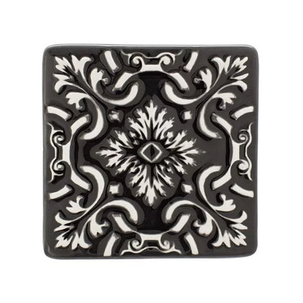 Set of 2 Ceramic Coasters Azulejo | Black