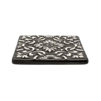 Set of 2 Ceramic Coasters Azulejo | Black