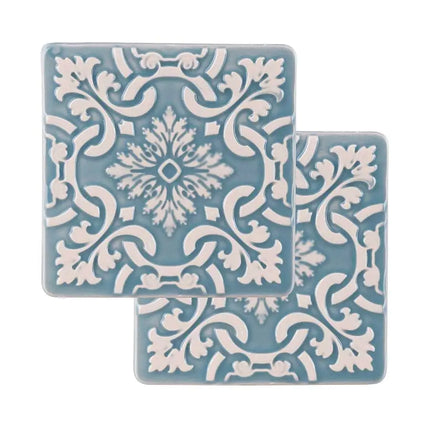 Set of 2 Ceramic Coasters Azulejo | Blue