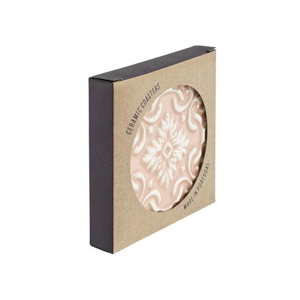 Set of 2 Ceramic Coasters Azulejo | Pink