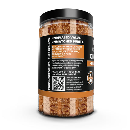 Ceylon Cinnamon Capsules 730 – Pure, Original Ingredients, Lab Verified
